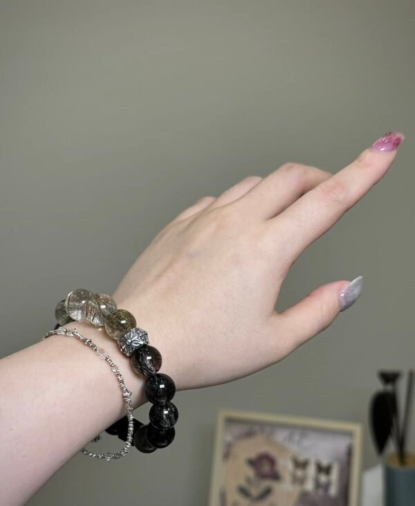 Black haired crystal bracelet，Custom Crystal Bracelet010 - Image 4